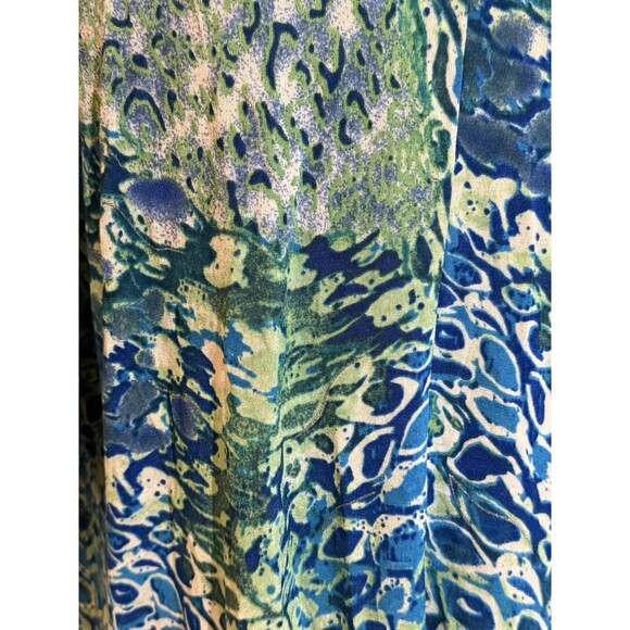 Chico's Travelers Blue Green Open Front Flowy Cardigan Stretch Women's Size 2 - Picture 6 of 9